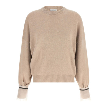 Brunello Cucinelli Beige Cashmere Cardigan