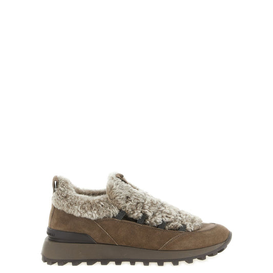Brunello Cucinelli Brown Calfskin Chunky Sneakers