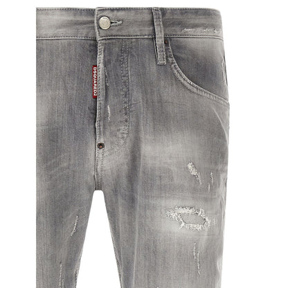 Dsquared² Gray Cotton Tapered Jeans