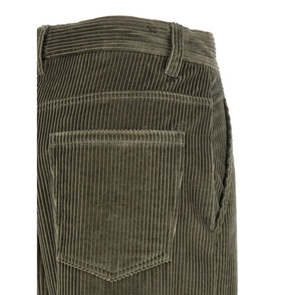 Brunello Cucinelli Bicolor Cotton Flared Pants