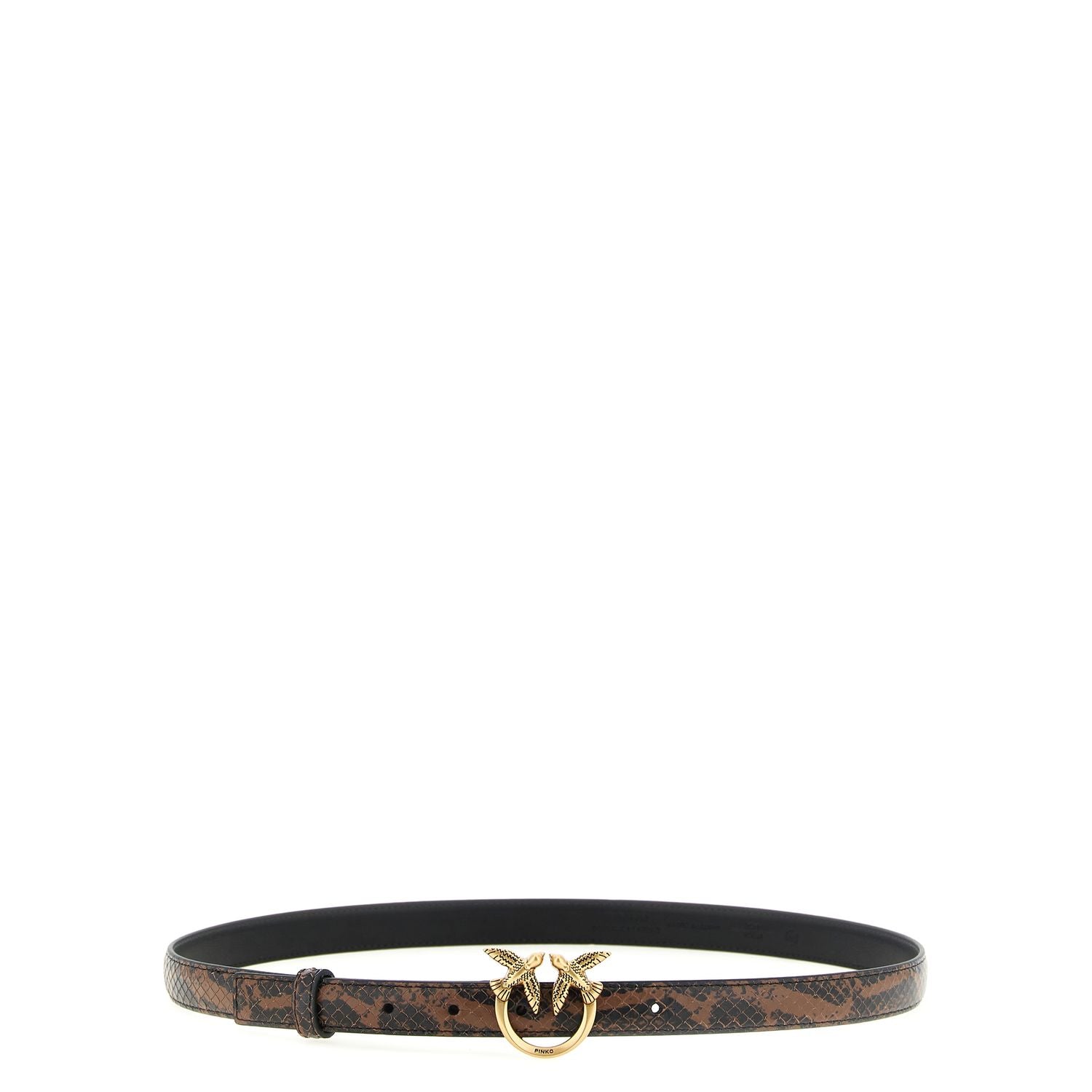 PINKO Brown Calfskin Thin Belt