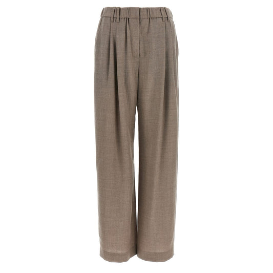 Brunello Cucinelli White Virgin Wool Casual Pants