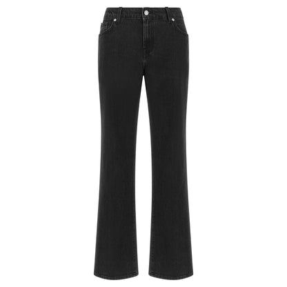 7 For All Mankind Black Cotton Flared Jeans