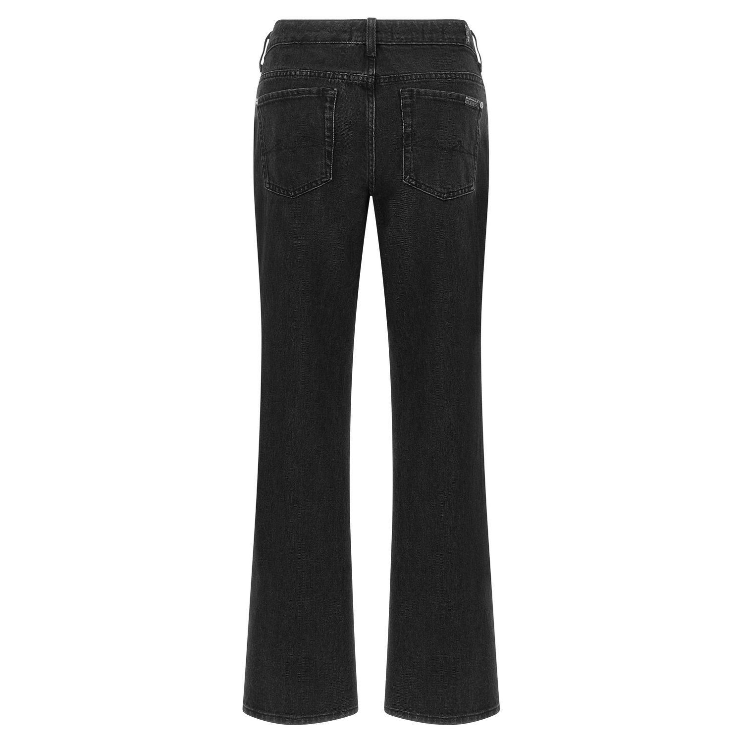 7 For All Mankind Black Cotton Flared Jeans