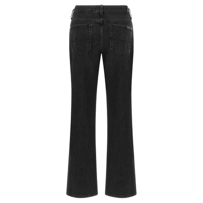 7 For All Mankind Black Cotton Flared Jeans