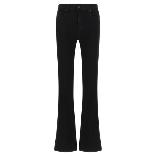 7 For All Mankind Black Cotton Bootcut Jeans