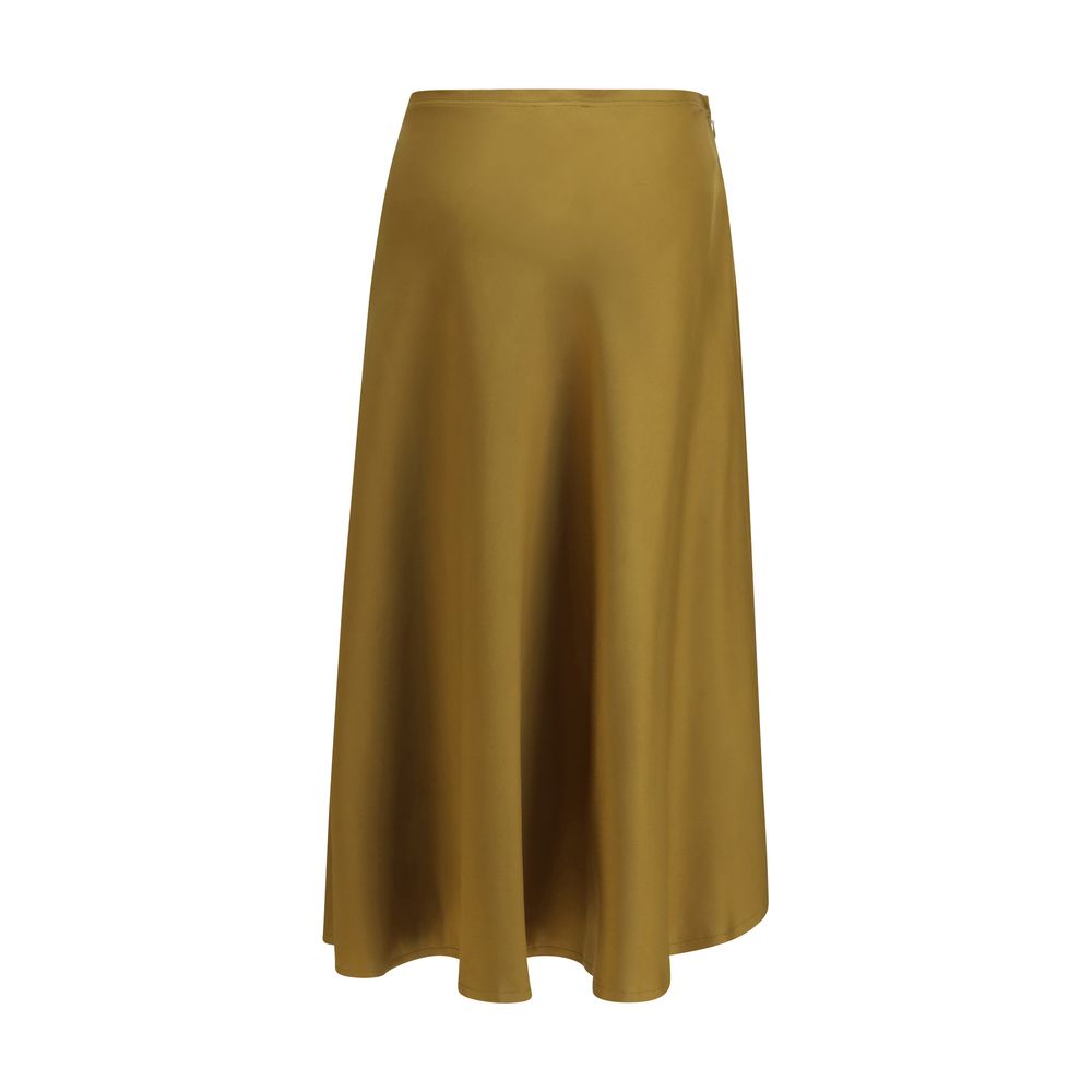 Ganni Bicolor Acetate Midi Skirt