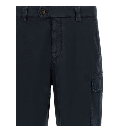 Brunello Cucinelli Blue Cotton Cargo Pants