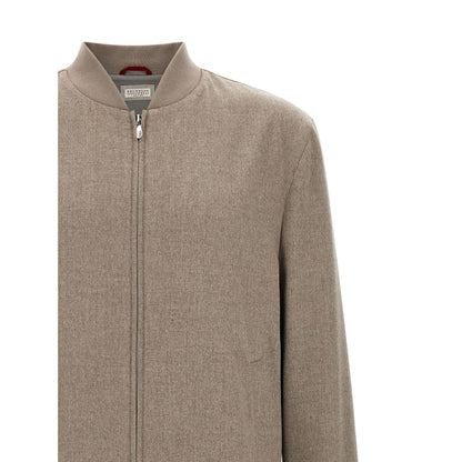 Brunello Cucinelli Gray Cashmere Bomber