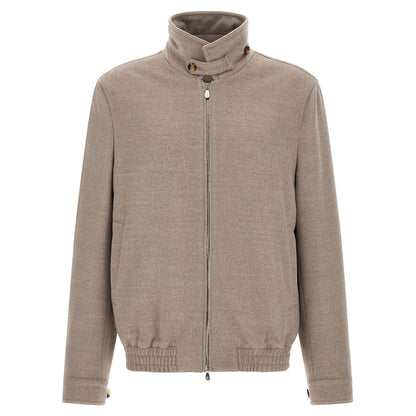 Brunello Cucinelli Beige Virgin Wool Bomber