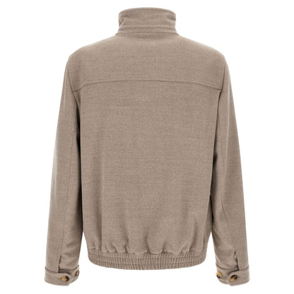 Brunello Cucinelli Beige Virgin Wool Bomber