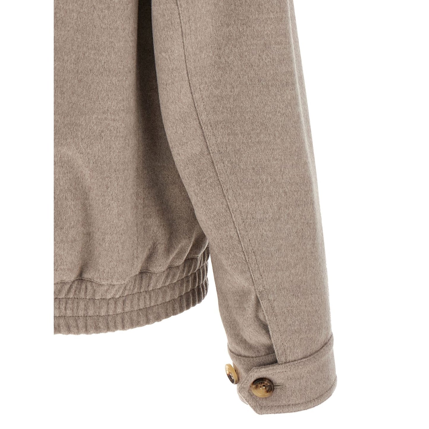 Brunello Cucinelli Beige Virgin Wool Bomber