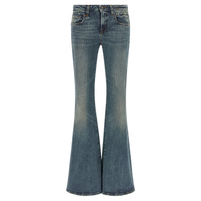 R13 Blue Cotton Flared Jeans