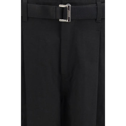 Sacai Black Cotton Chino Pants