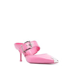 Alexander McQueen 75mm Metallic toe-cap Detail Mules