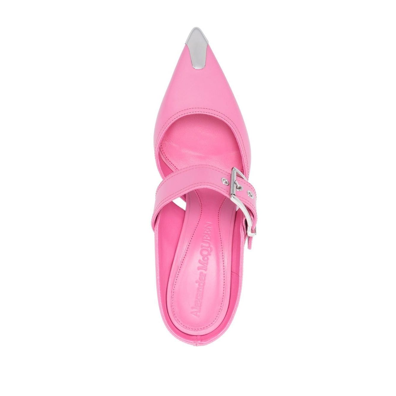 Alexander McQueen 75mm Metallic toe-cap Detail Mules