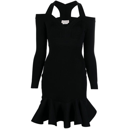 Alexander McQueen Short knitted dress with V-neck