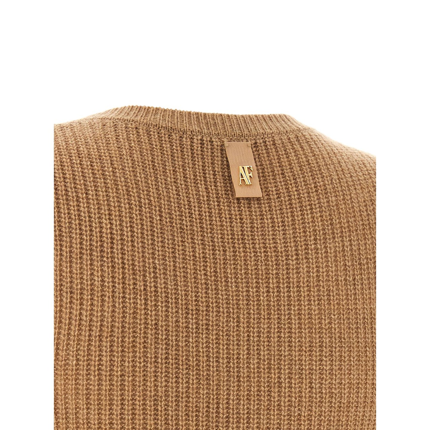 Alberta Ferretti Brown Cashmere Midi Dress