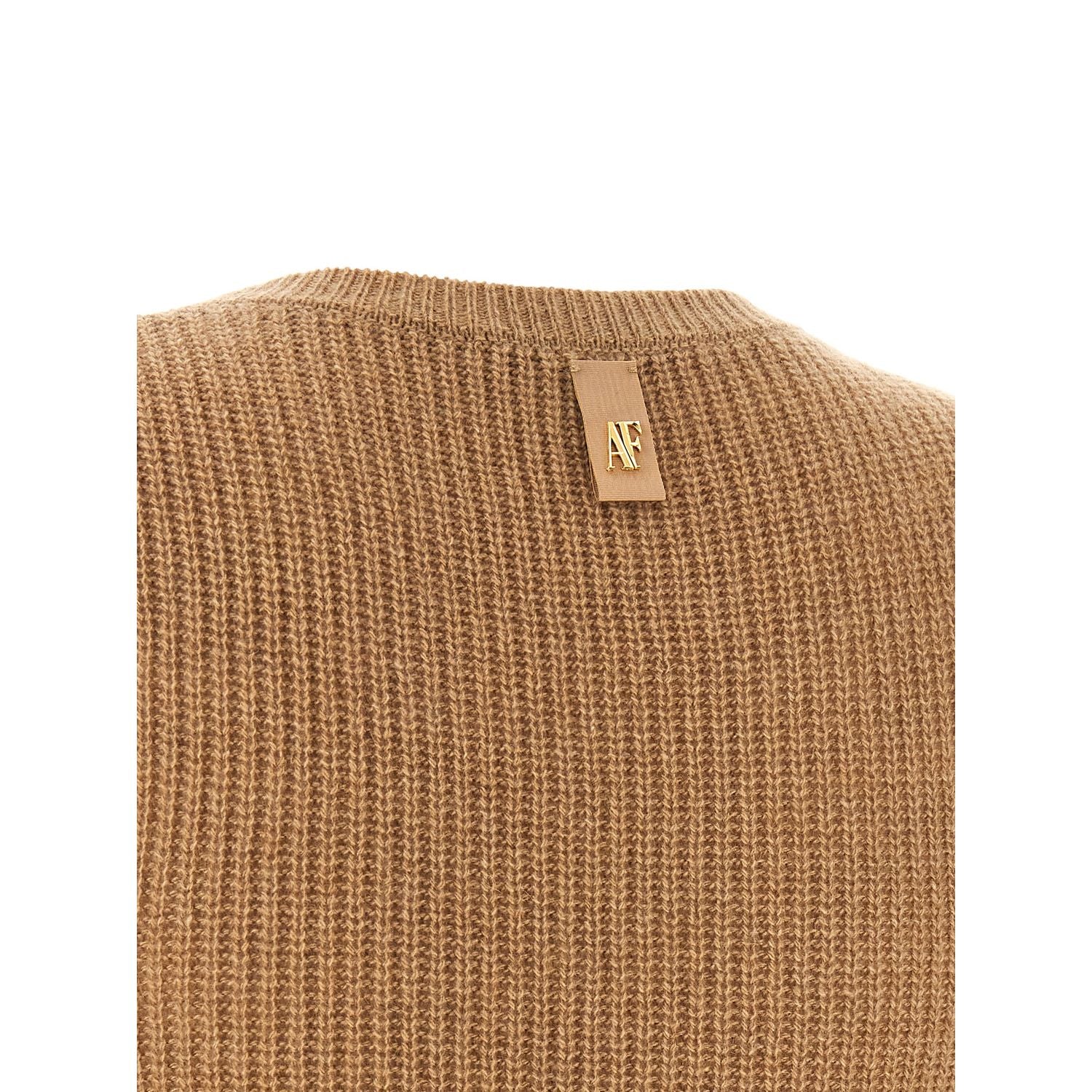 Alberta Ferretti Brown Cashmere Midi Dress