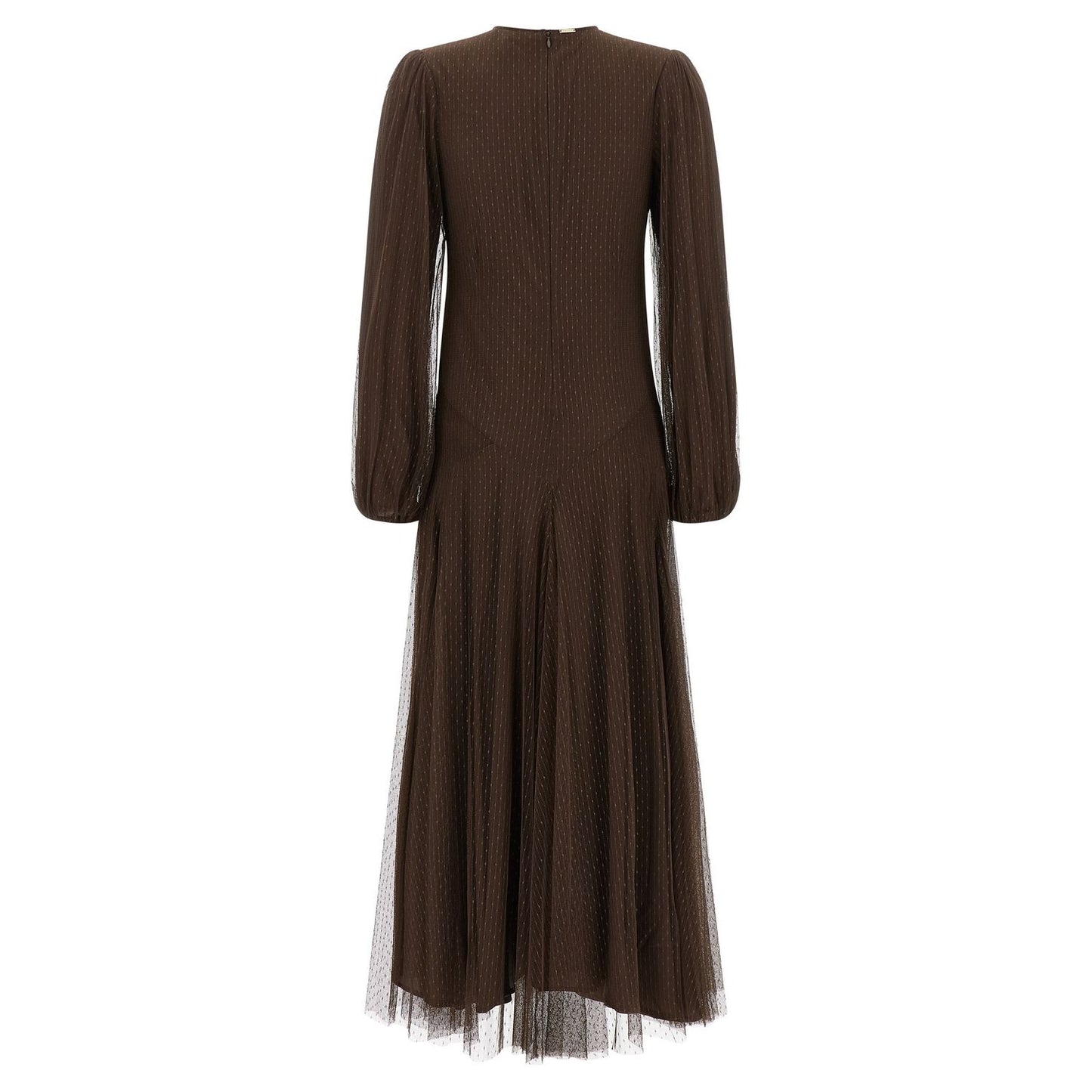 Twinset Brown Polyester Long Dress