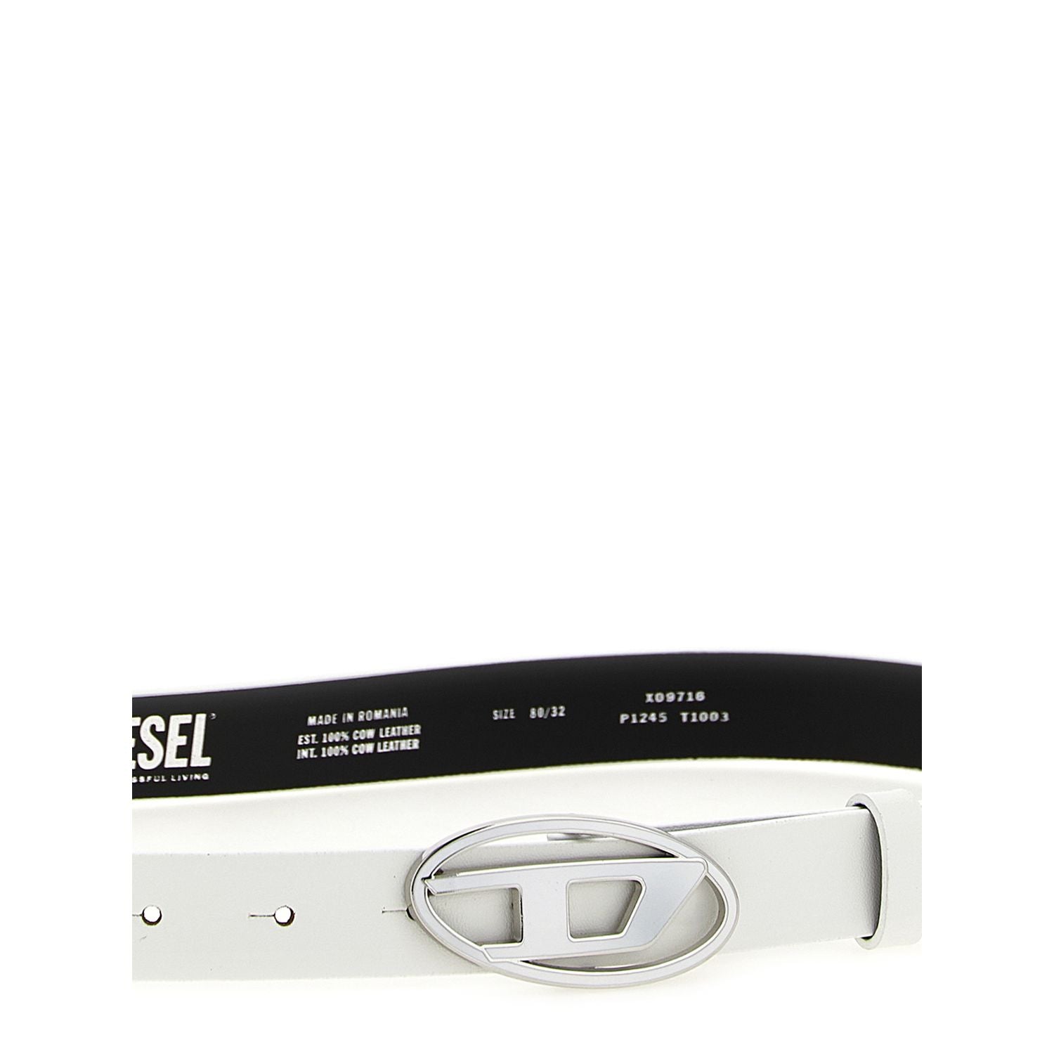 Diesel White Leather Regular Belt