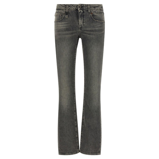 R13 Black Cotton Bootcut Jeans