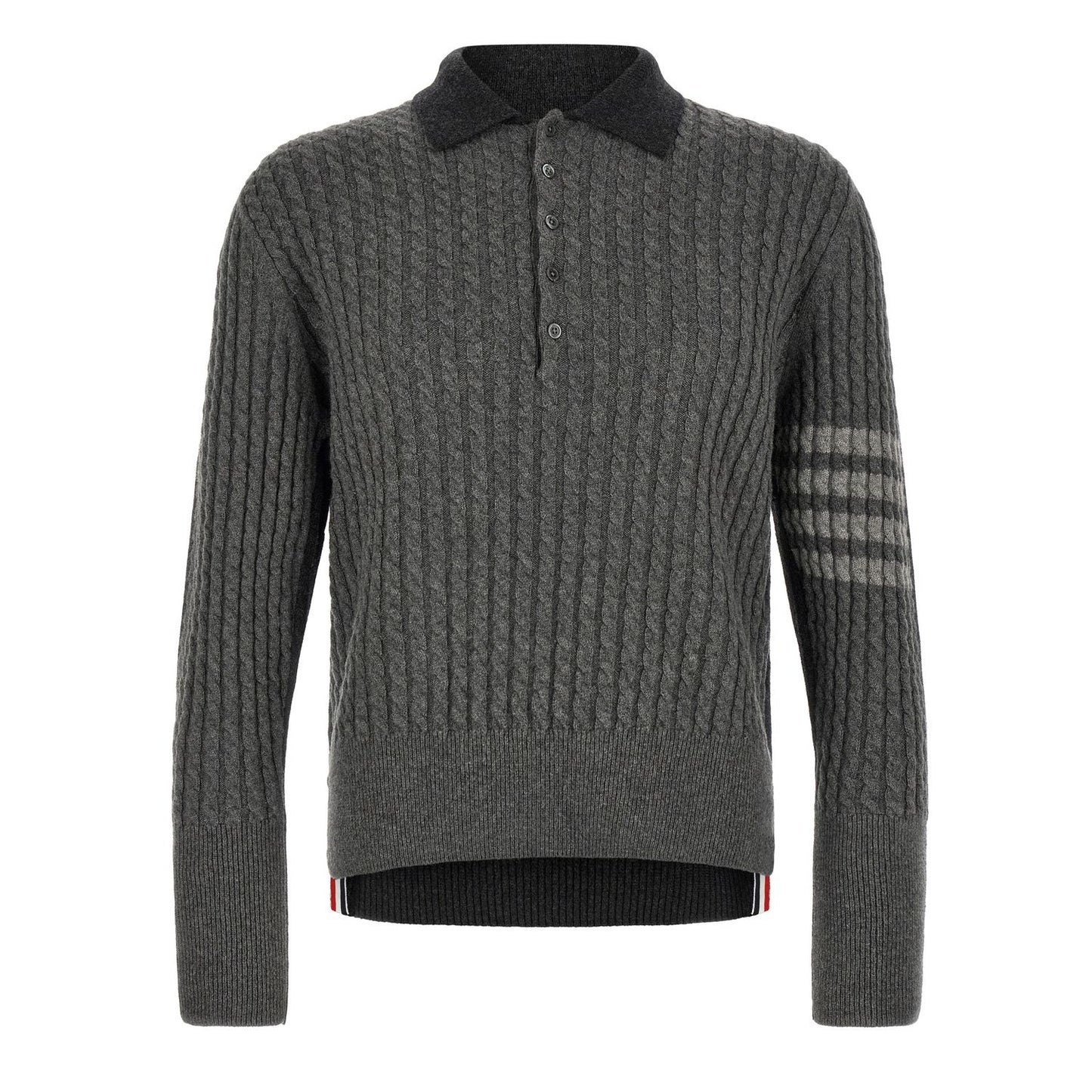 Thom Browne Gray Virgin Wool Polo Shirt