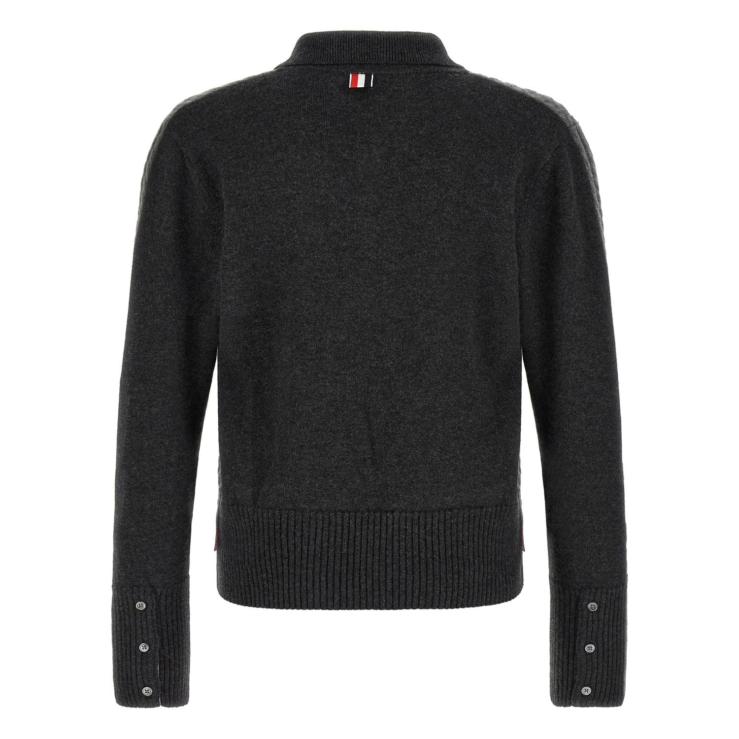 Thom Browne Gray Virgin Wool Polo Shirt