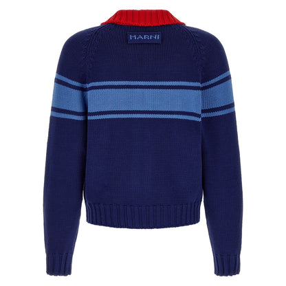 Marni Blue Cotton Cardigan