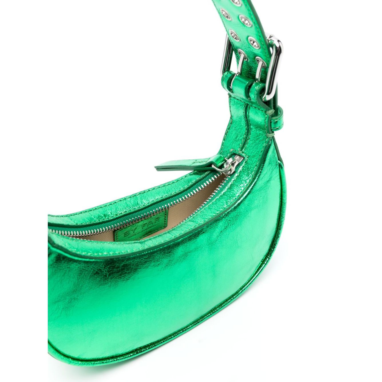 Front view with bag zipped and handles upright.