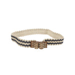 Exquisite J Striped raffia belt