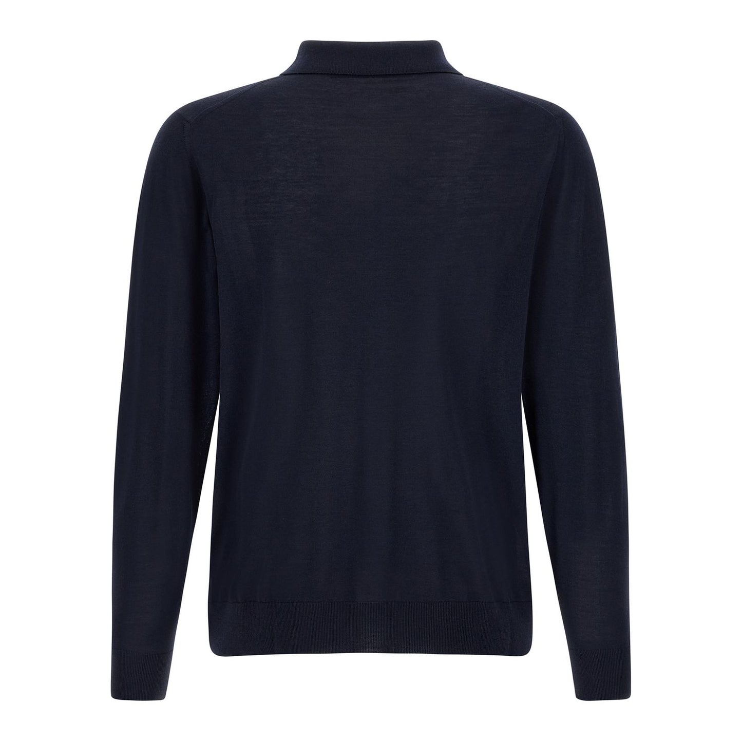 Kiton Blue Wool Polo Shirt