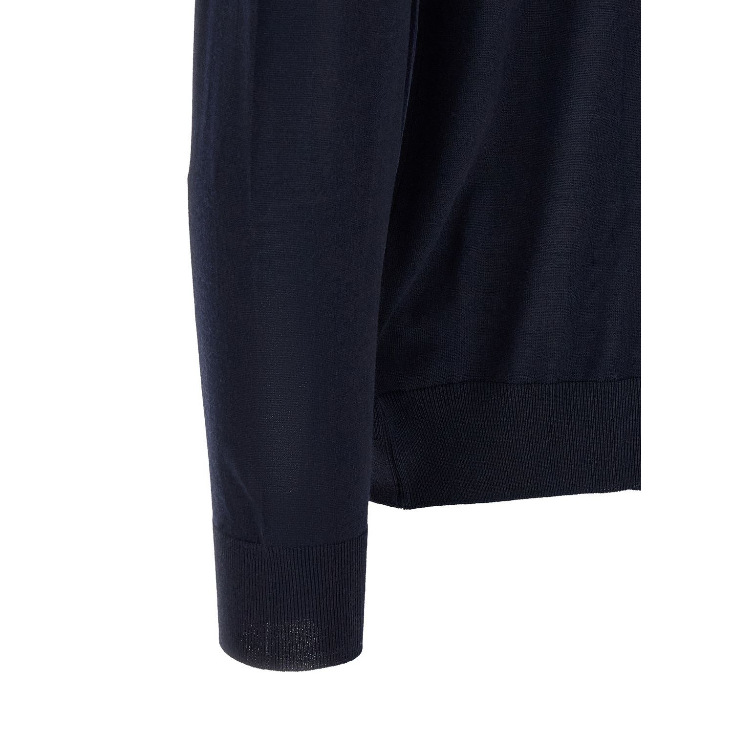 Kiton Blue Wool Polo Shirt