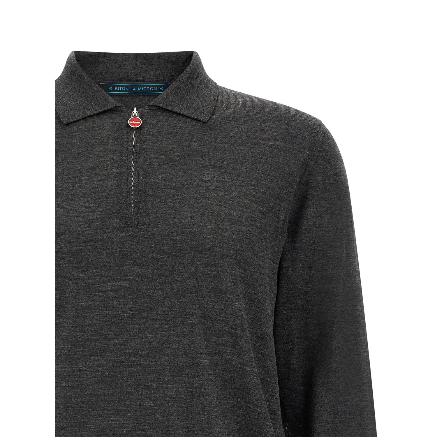 Kiton Gray Wool Polo Shirt