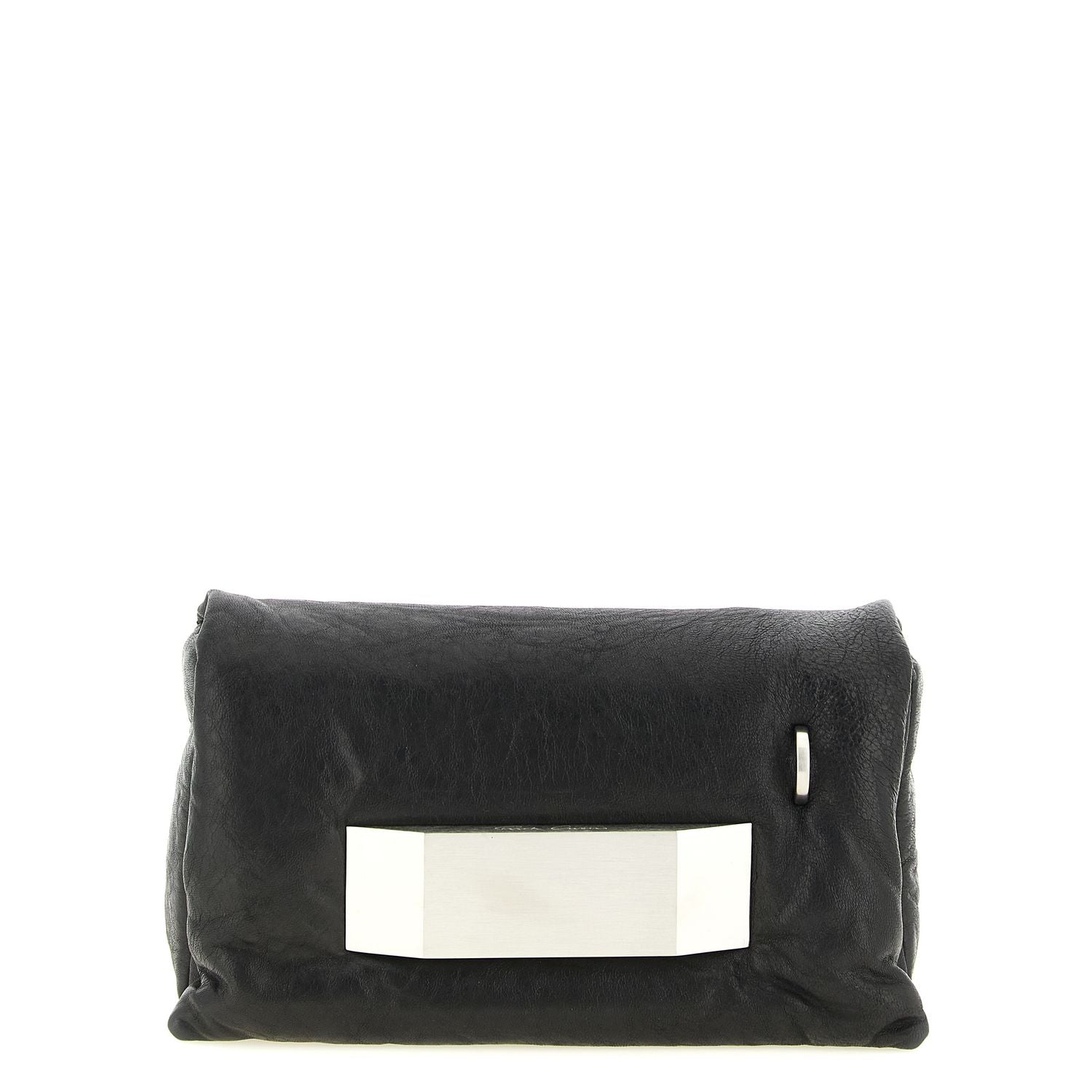 Rick Owens Black Lamb Leather Clutch Bag
