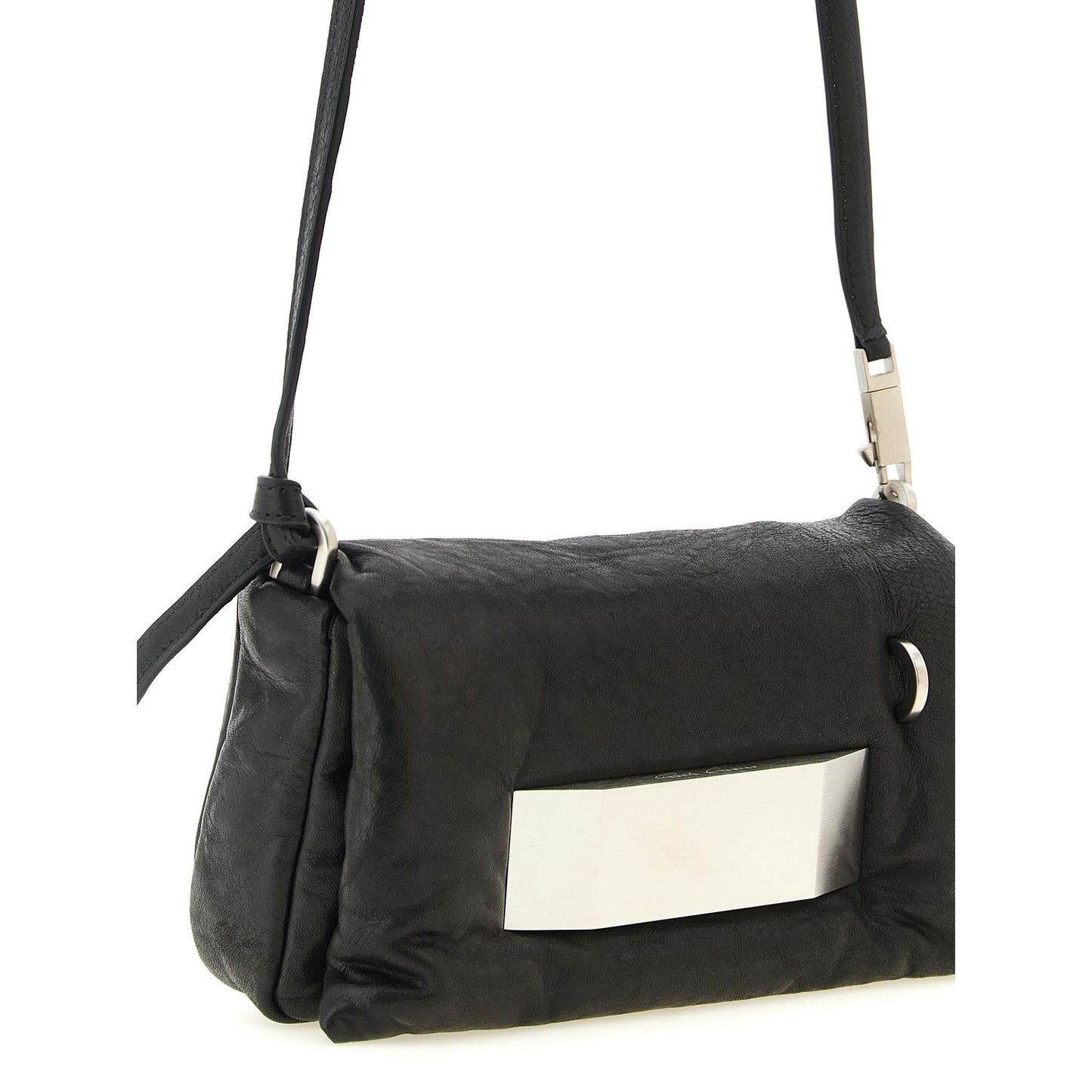 Rick Owens Black Lamb Leather Clutch Bag