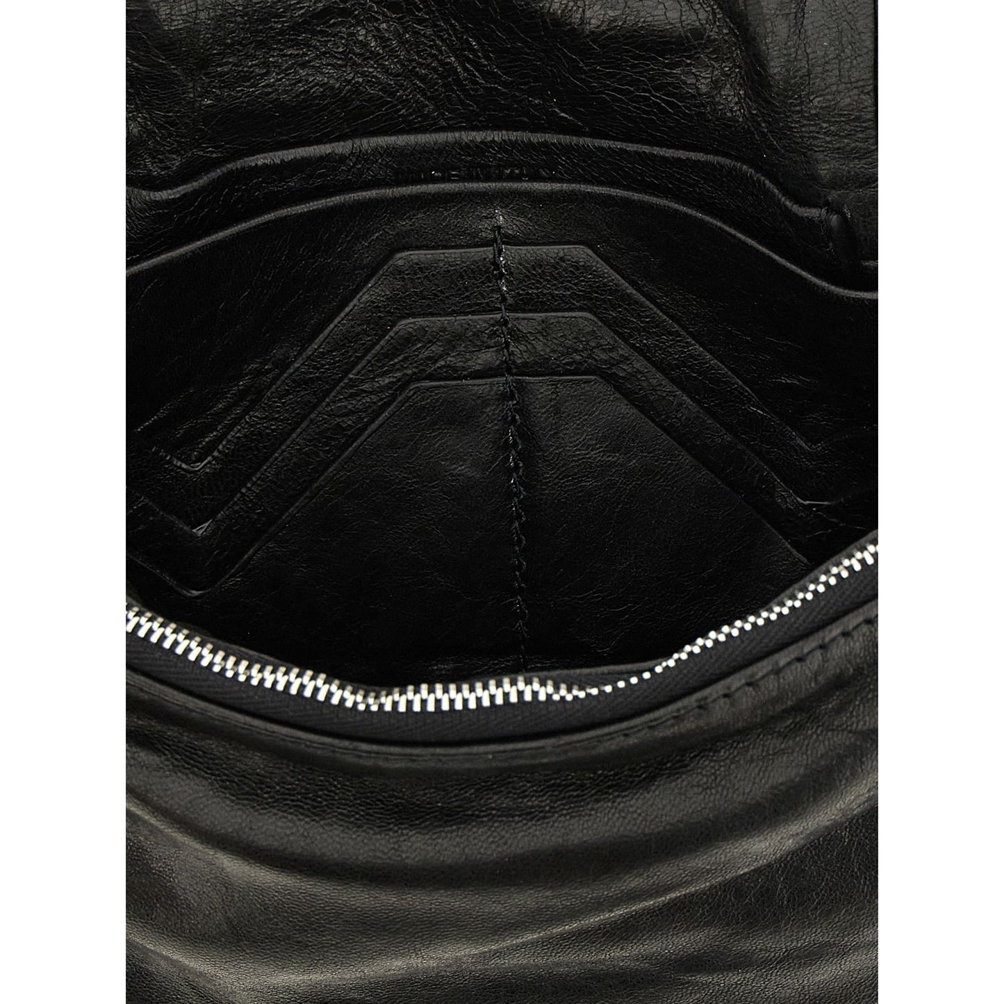 Rick Owens Black Lamb Leather Clutch Bag