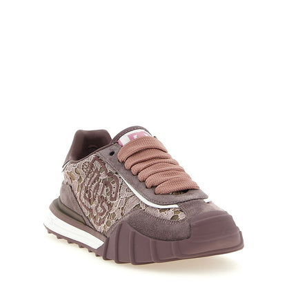 Dolce & Gabbana Purple Leather Athletic Sneakers