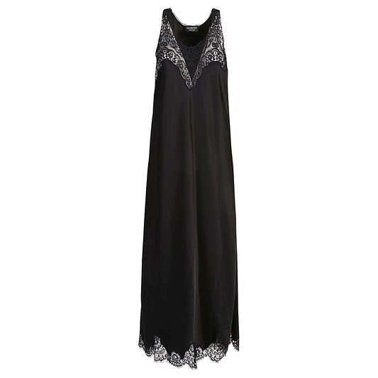 Balenciaga Lace trim long length sleeveless v-neckline dress Beachwear & underwear