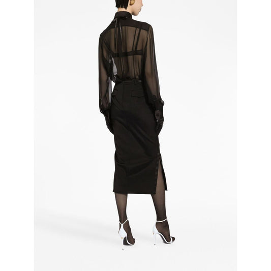 Dolce & Gabbana Silk chiffon shirt with satin details Shirts