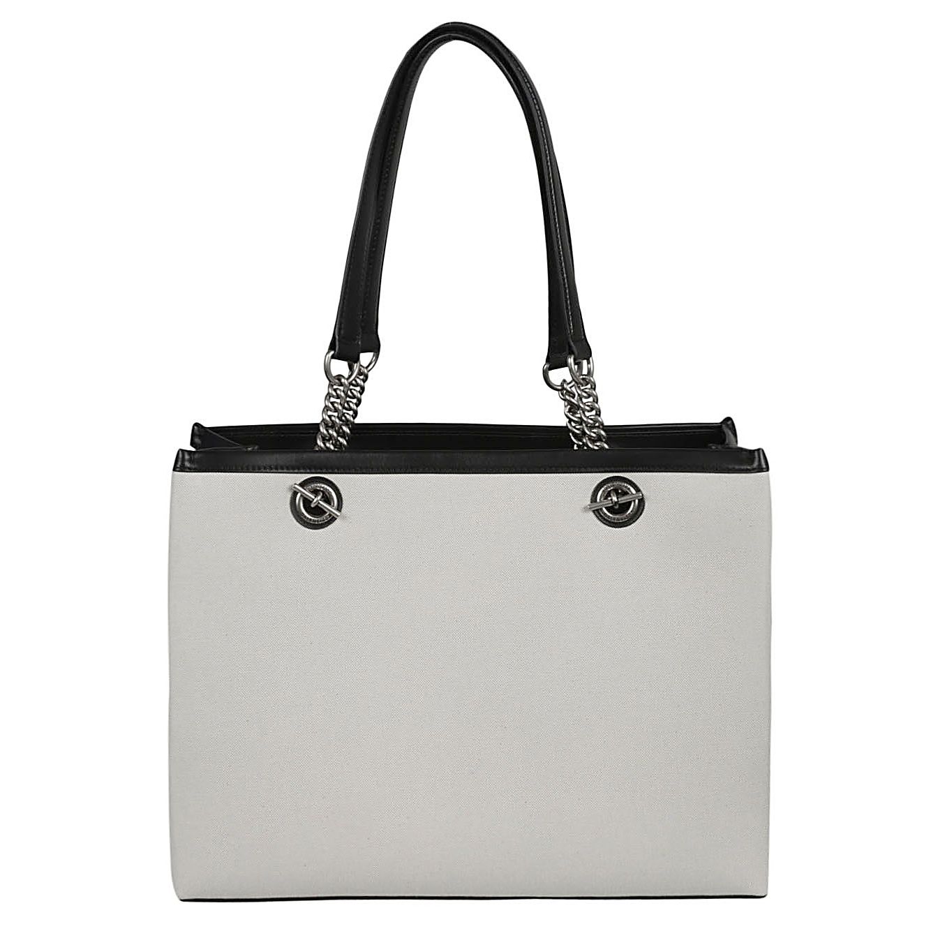 Front view with bag zipped and handles upright.