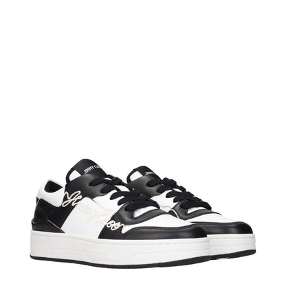 Jimmy Choo Black Leather Low Top Sneakers