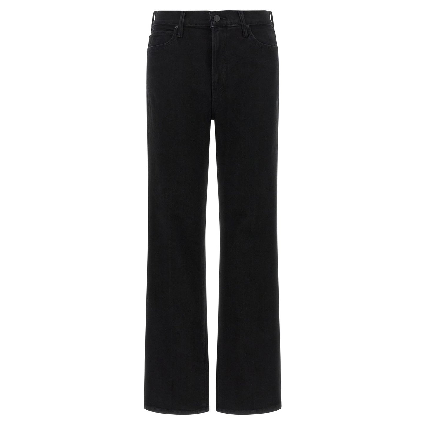 Mother Denim Black Cotton Flared Jeans