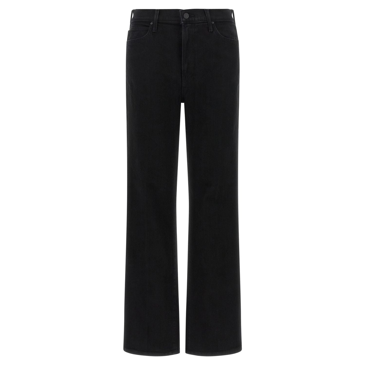 Mother Denim Black Cotton Flared Jeans