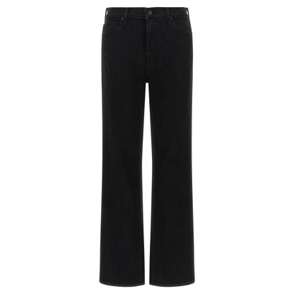 Mother Denim Black Cotton Flared Jeans