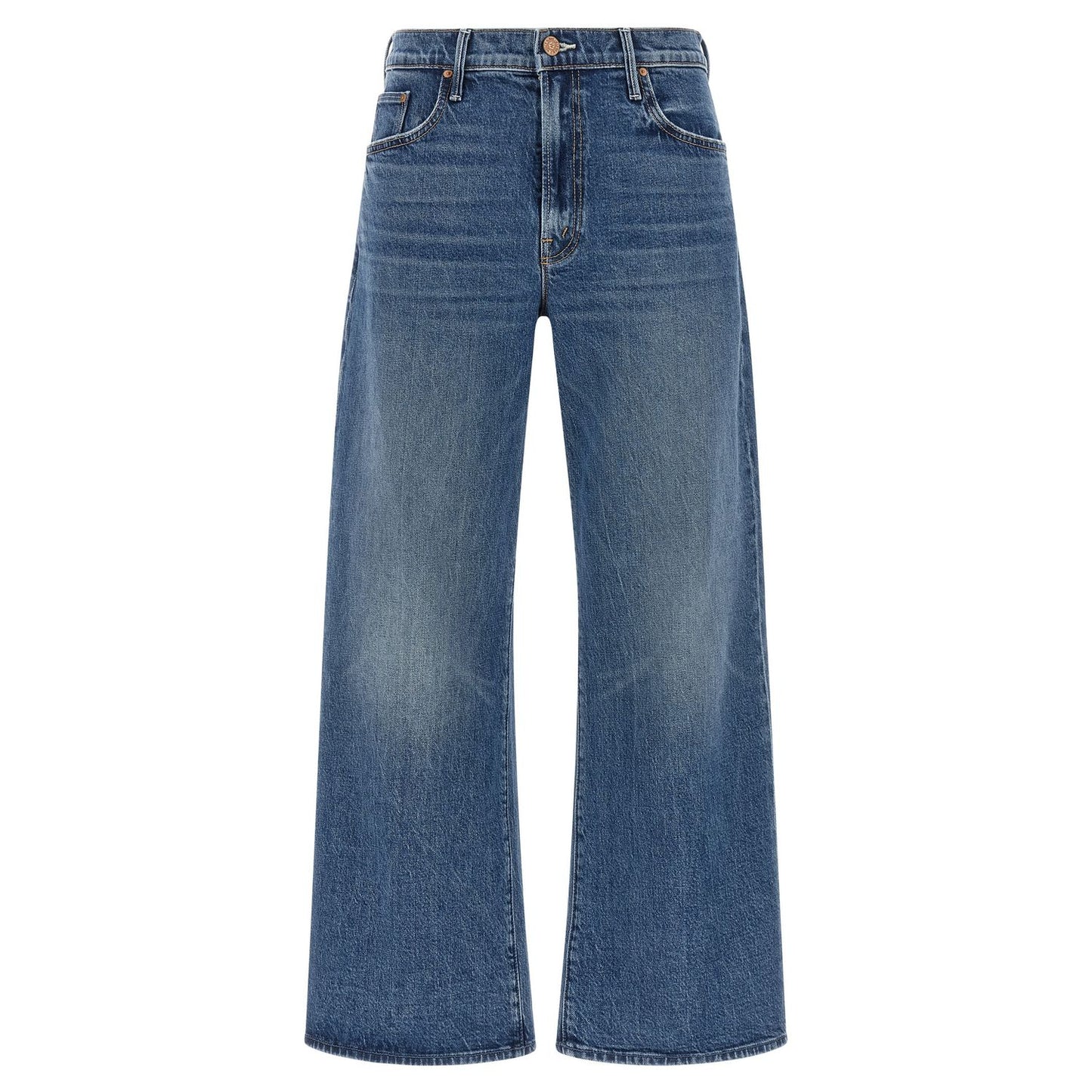 Mother Denim Blue Cotton Cropped Jeans