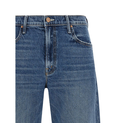 Mother Denim Blue Cotton Cropped Jeans