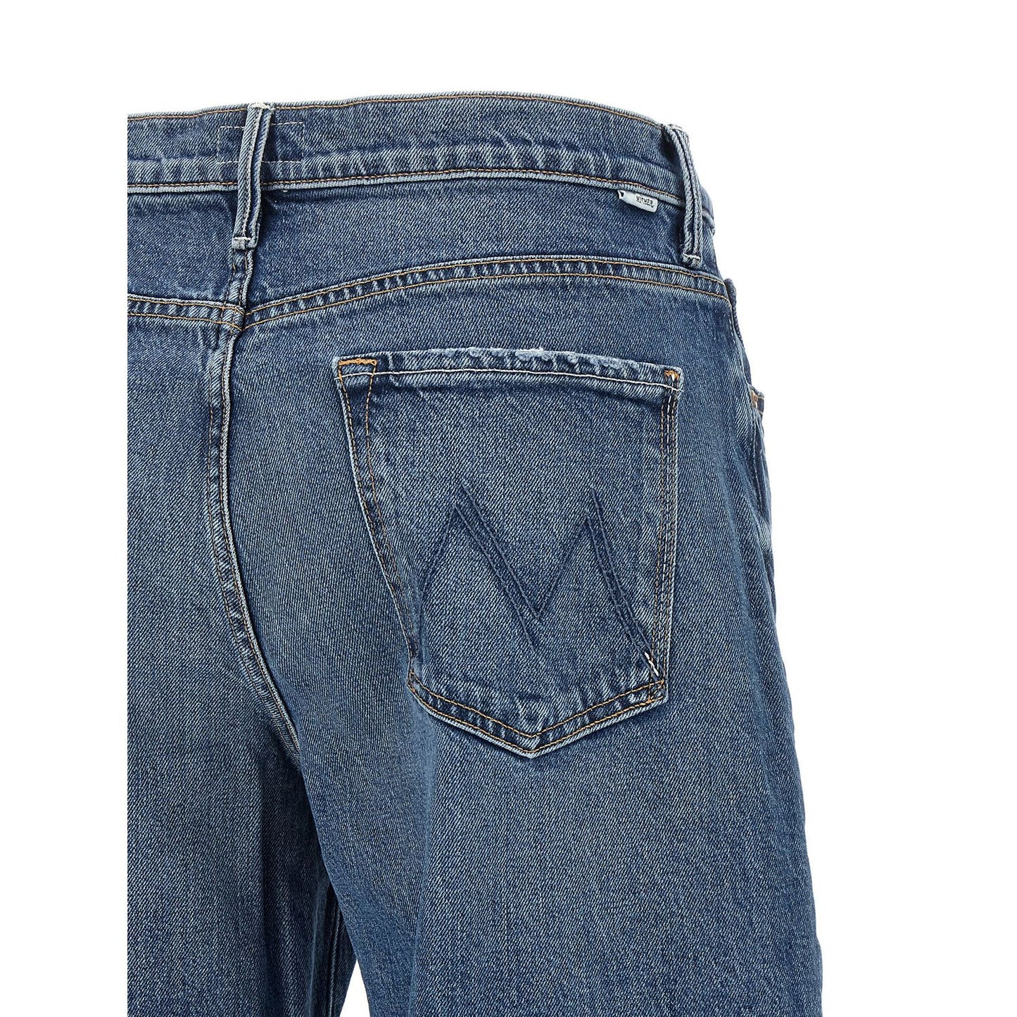 Mother Denim Blue Cotton Cropped Jeans