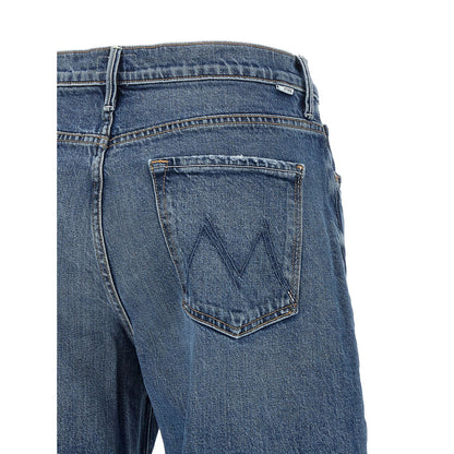 Mother Denim Blue Cotton Cropped Jeans