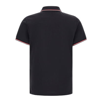 Moncler Blue Cotton Polo Shirt